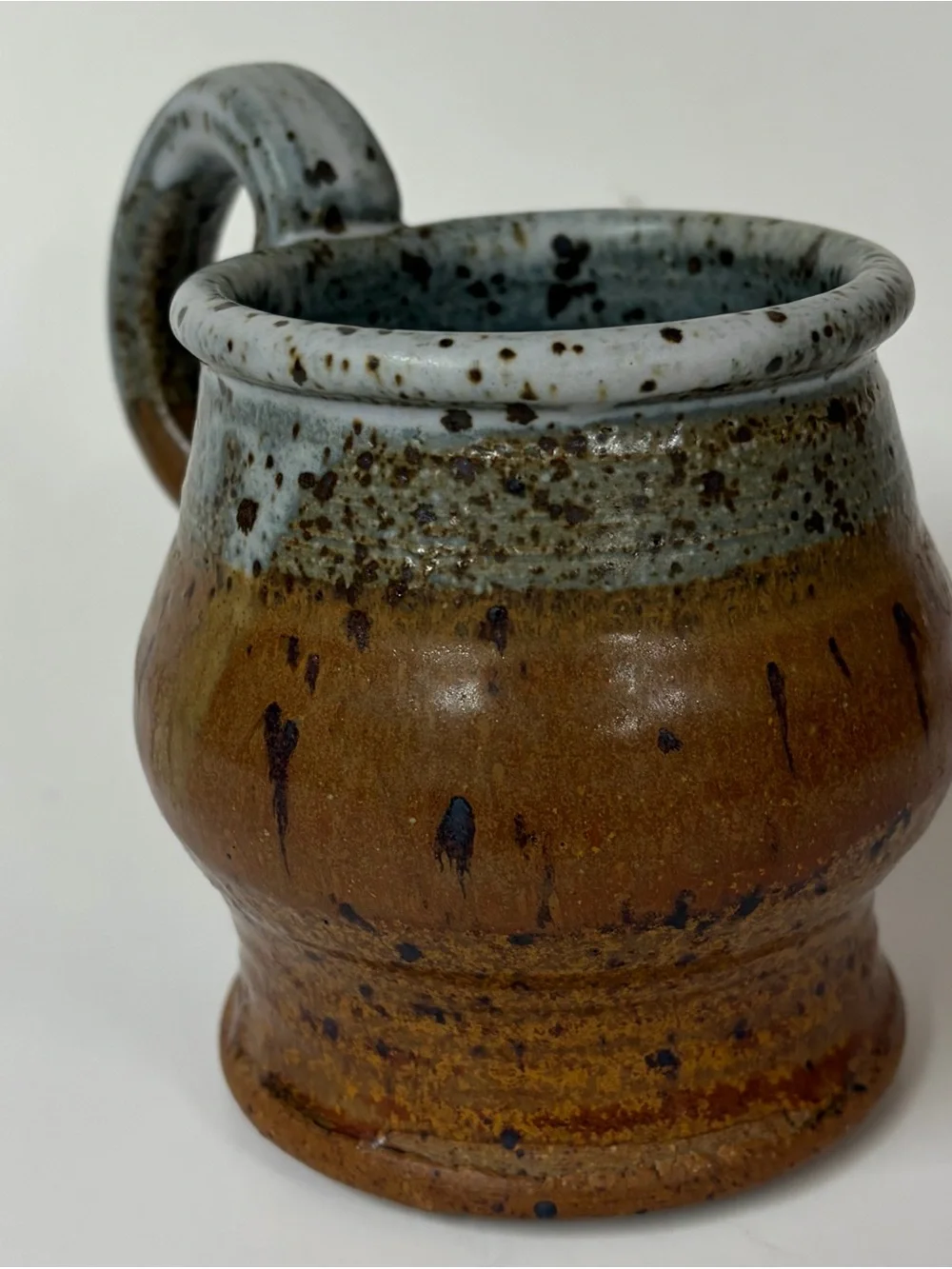 Studio Art Pottery Mug Ceramic Artist Signed Earthtone Multicolor Lot 3 Folk Art
